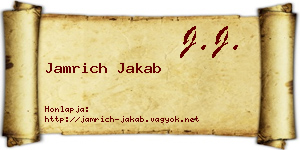 Jamrich Jakab névjegykártya